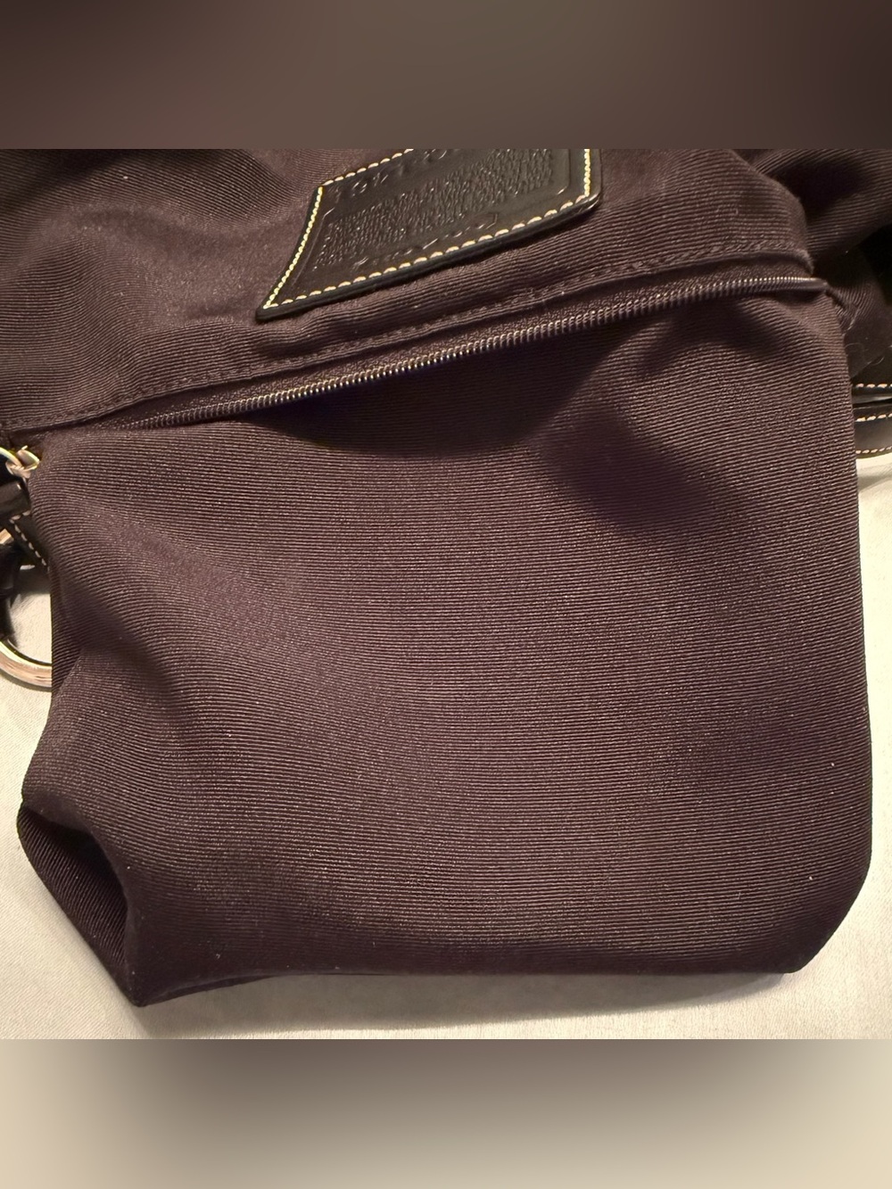 Coach Black Signature Mini C’s Jacquard Hobo with Leather Trim & White Stitching - Picture 14 of 15
